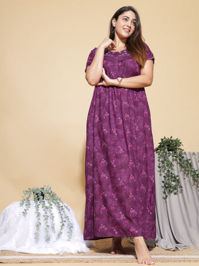 Polyester Viscose Designer Purple Nighty