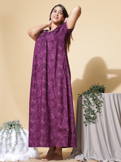 Polyester Viscose Designer Purple Nighty