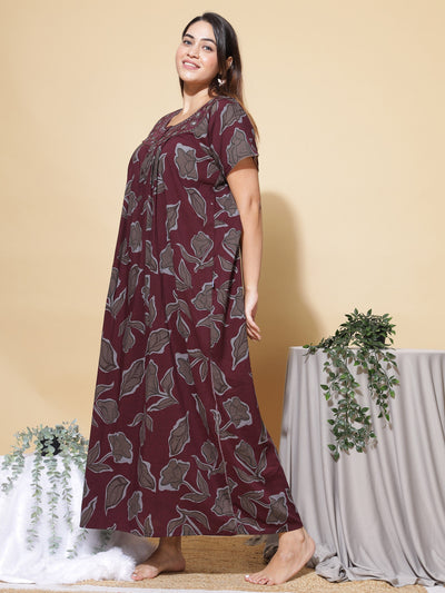 Crush Designer Nighty Maroon