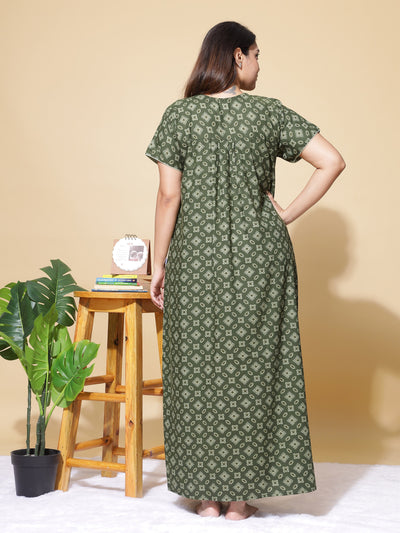 Polyester Viscose Designer Green Nighty