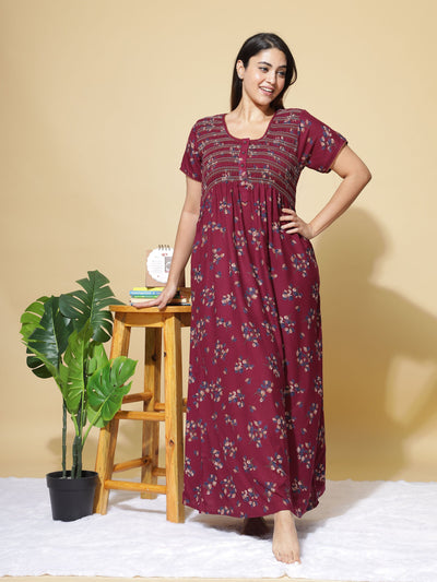 Alpine Designer Maroon Nighty