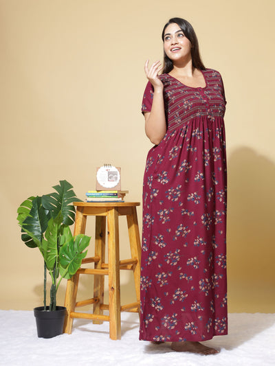 Alpine Designer Maroon Nighty