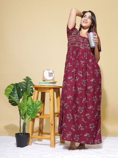Alpine Designer Maroon Nighty