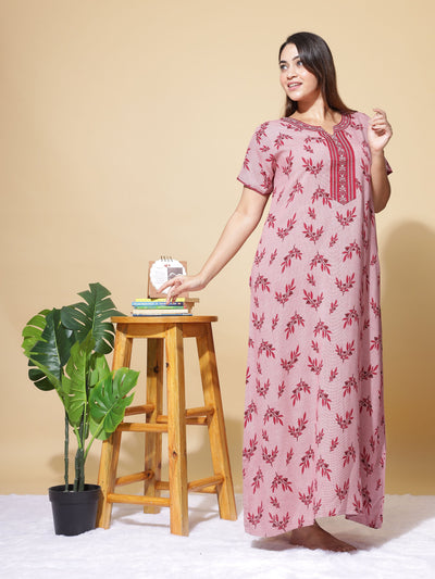 Alpine Red Designer Maxi Nighty
