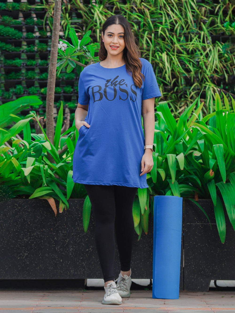  Plus Long T-shirt  Plus Size Women's T Shirts - Shop Blue Hosiery Cotton T Shirt- 9shines label 