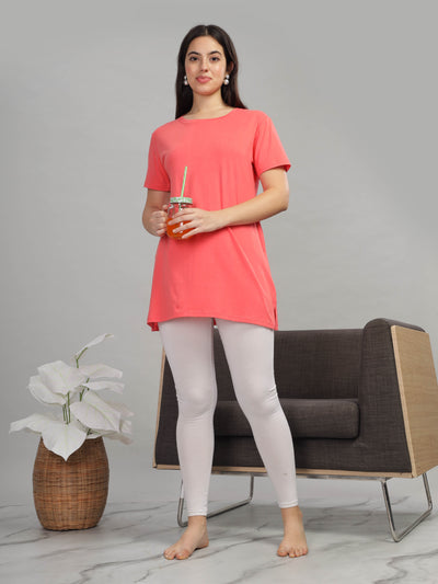 Lycra Round neck Dress Rani Pink