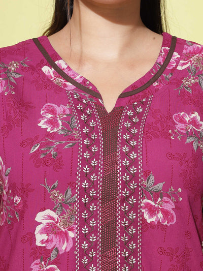Viscose Designer Nighty Pink