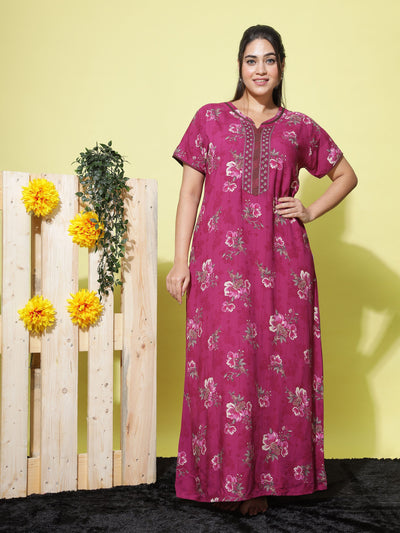 Viscose Designer Nighty Pink