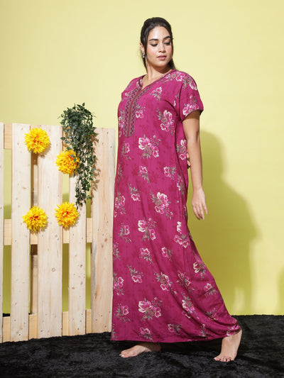 Viscose Designer Nighty Pink