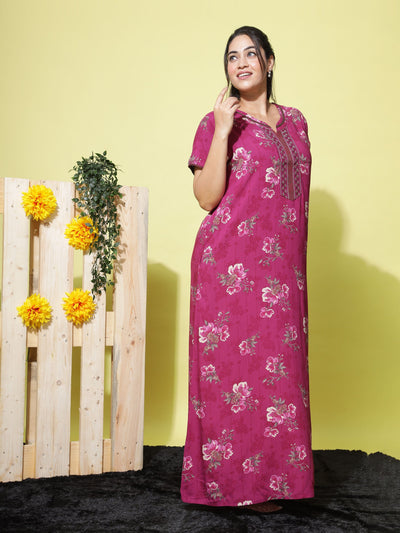 Viscose Designer Nighty Pink