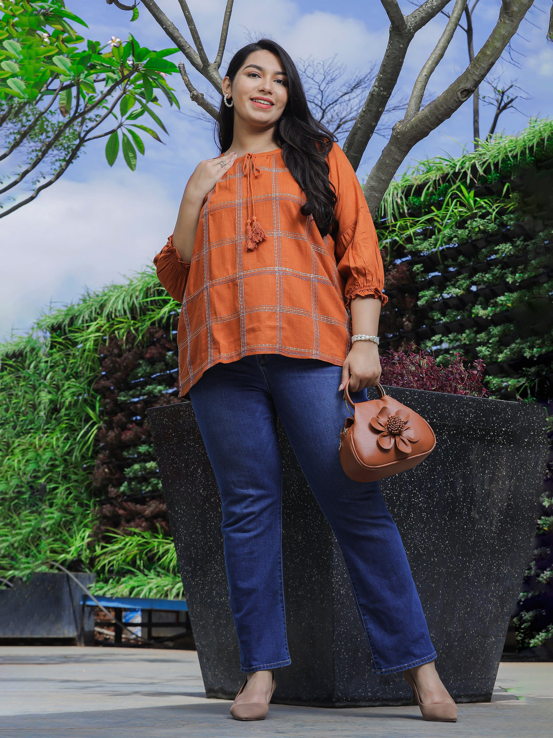  Casual Tops  Rayon Fabric Tops - Shop Rust Rayon Top Online Great Price- 9shines label 