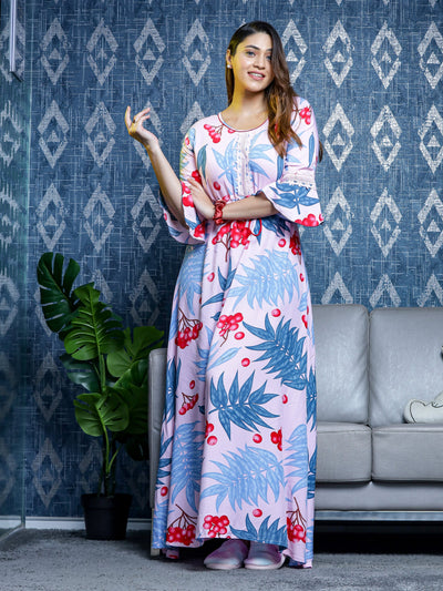 Rayon Designer Nighty Lavender