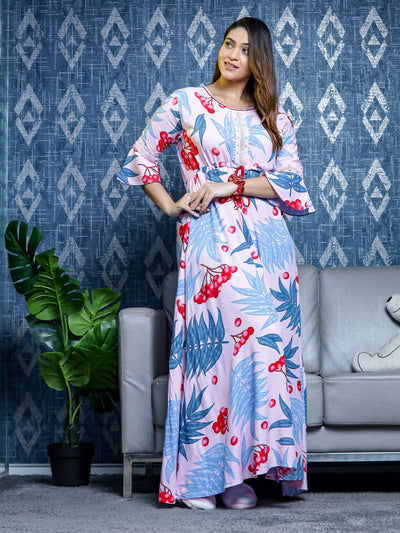 Rayon Designer Nighty Lavender
