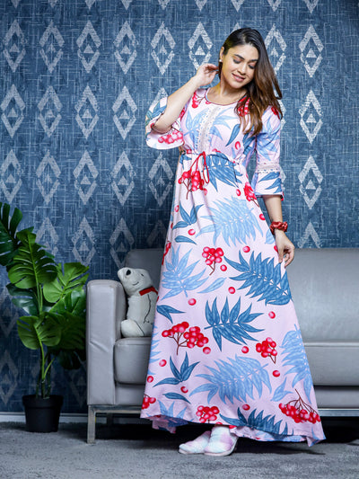 Rayon Designer Nighty Lavender