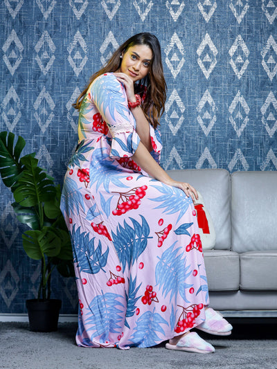 Rayon Designer Nighty Lavender