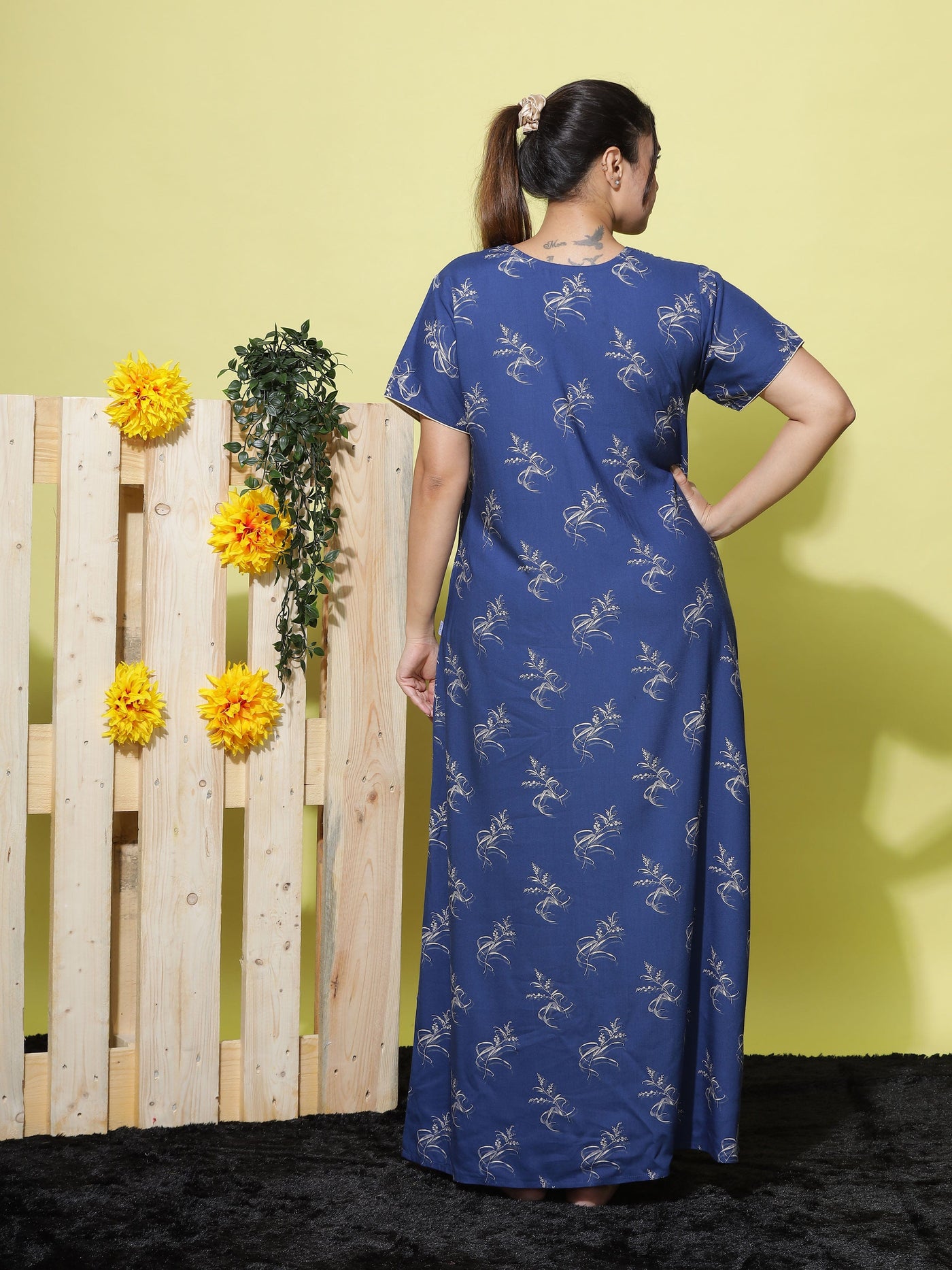 Viscose Designer Catalina Blue Nighty