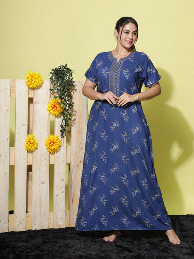 Viscose Designer Catalina Blue Nighty