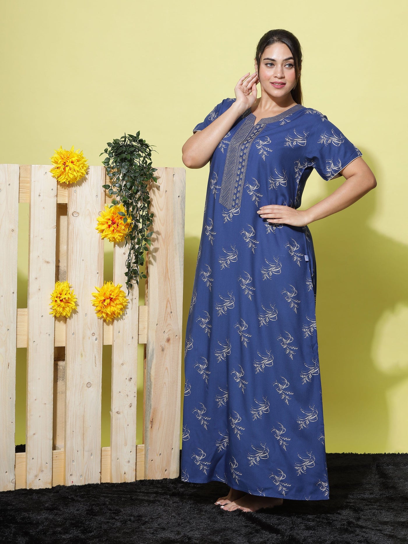 Viscose Designer Catalina Blue Nighty