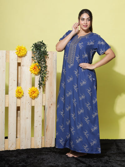 Viscose Designer Catalina Blue Nighty