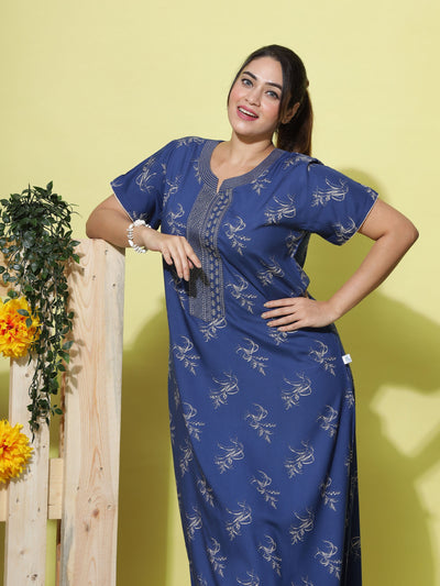 Viscose Designer Catalina Blue Nighty