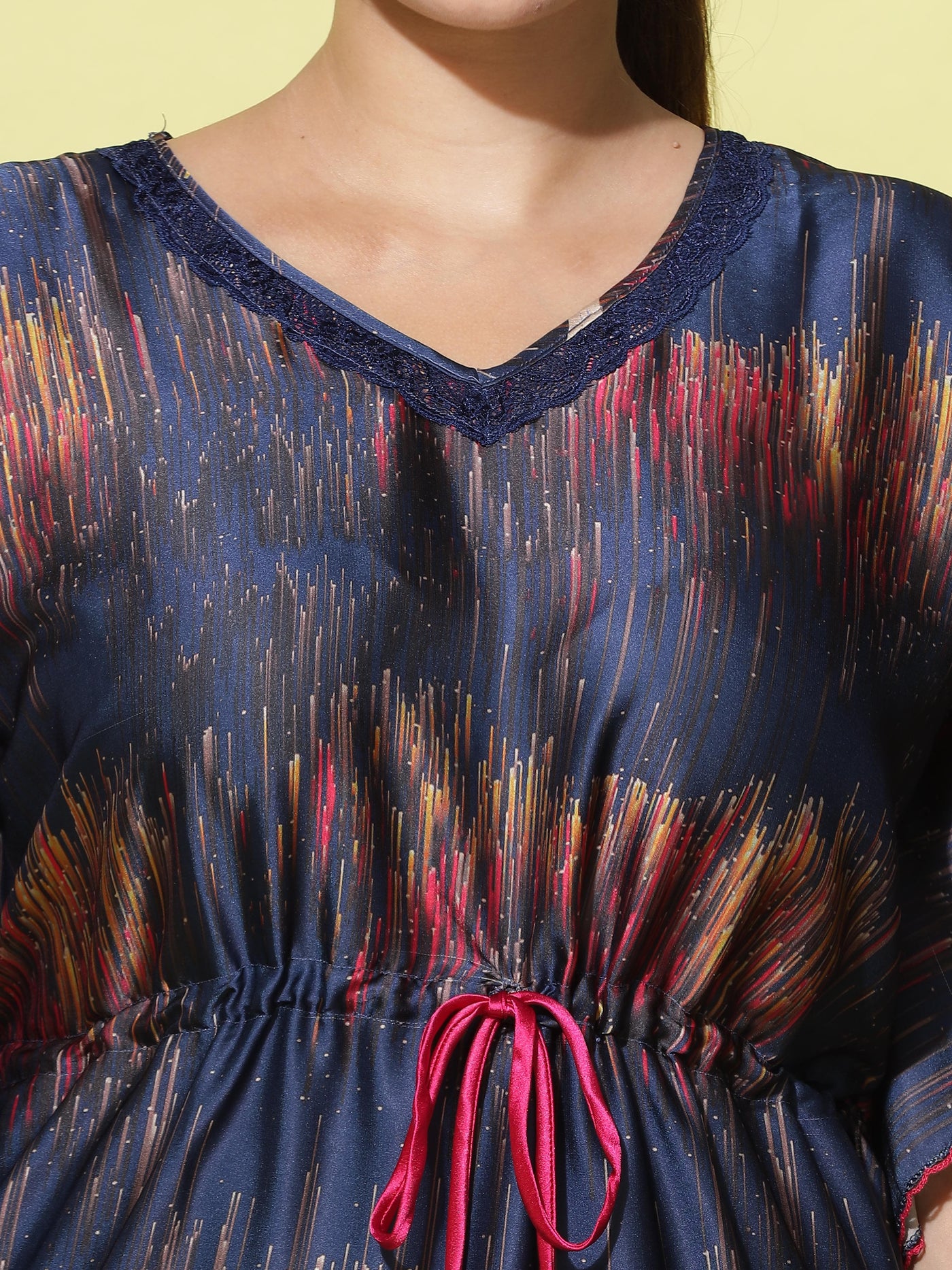 Satin Kaftan Navy Blue