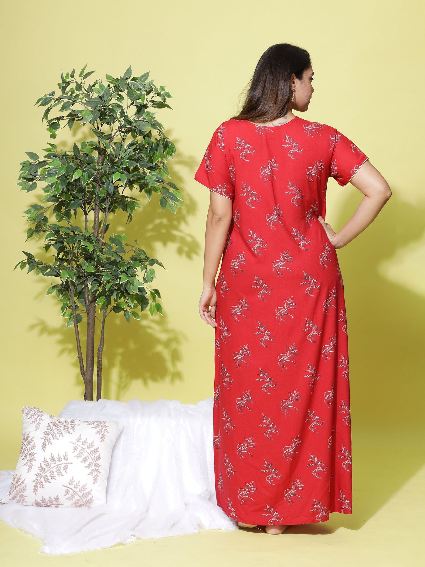 Viscose Designer Orange Nighty