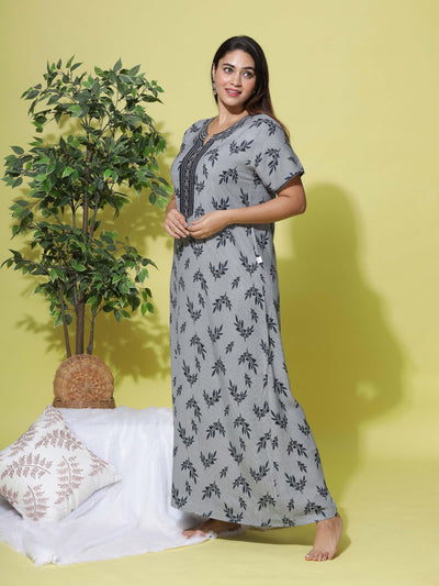 Alpine Green Designer Maxi Nighty
