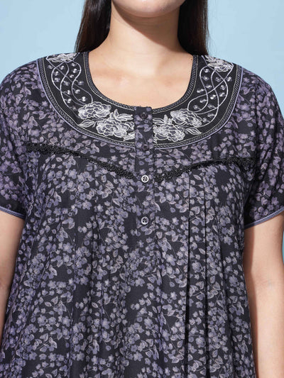 Polyester Viscose Designer Black Nighty