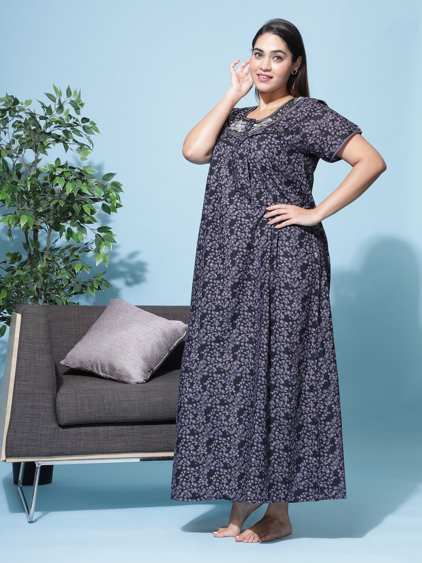 Polyester Viscose Designer Black Nighty