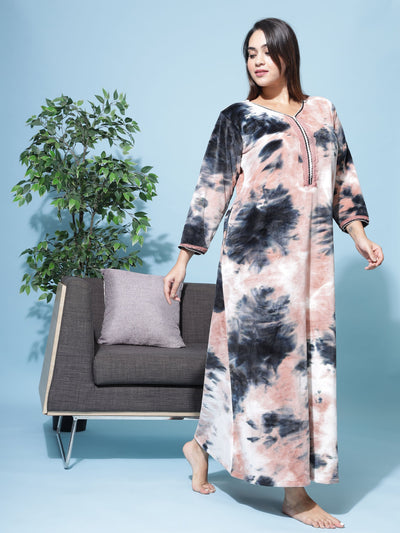 Velvet Designer Nighty Brown Black