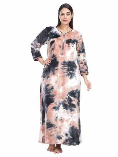 Velvet Designer Nighty Brown Black