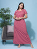 Rouge Pink Feeding Nighty for Women in Floral Print