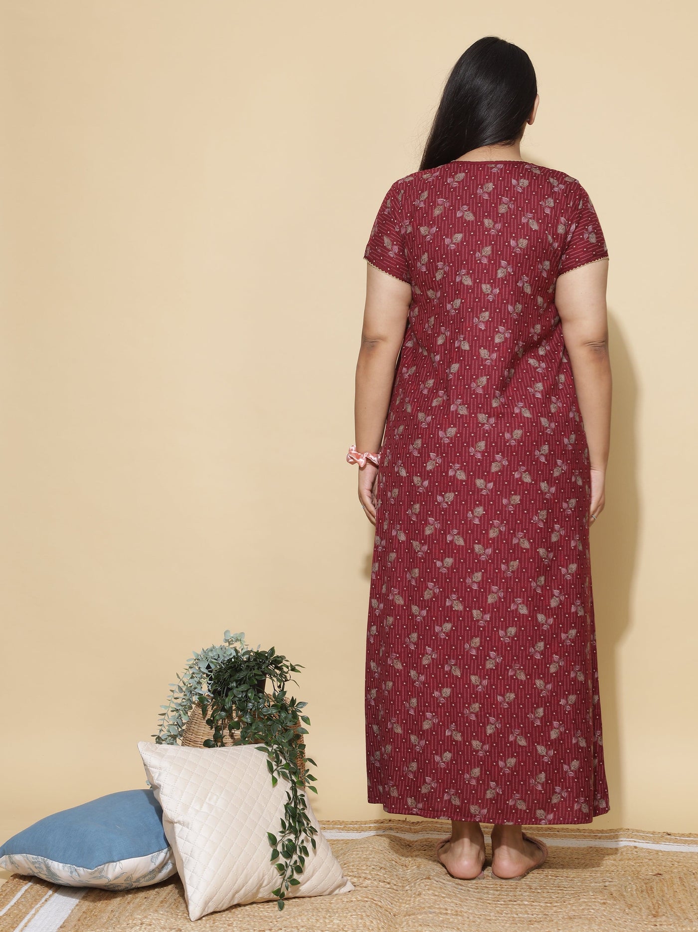 Alpine Designer Maxi Maroon Nighty
