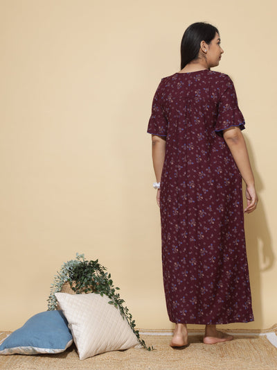 Alpine Designer Maxi Wine Nighty