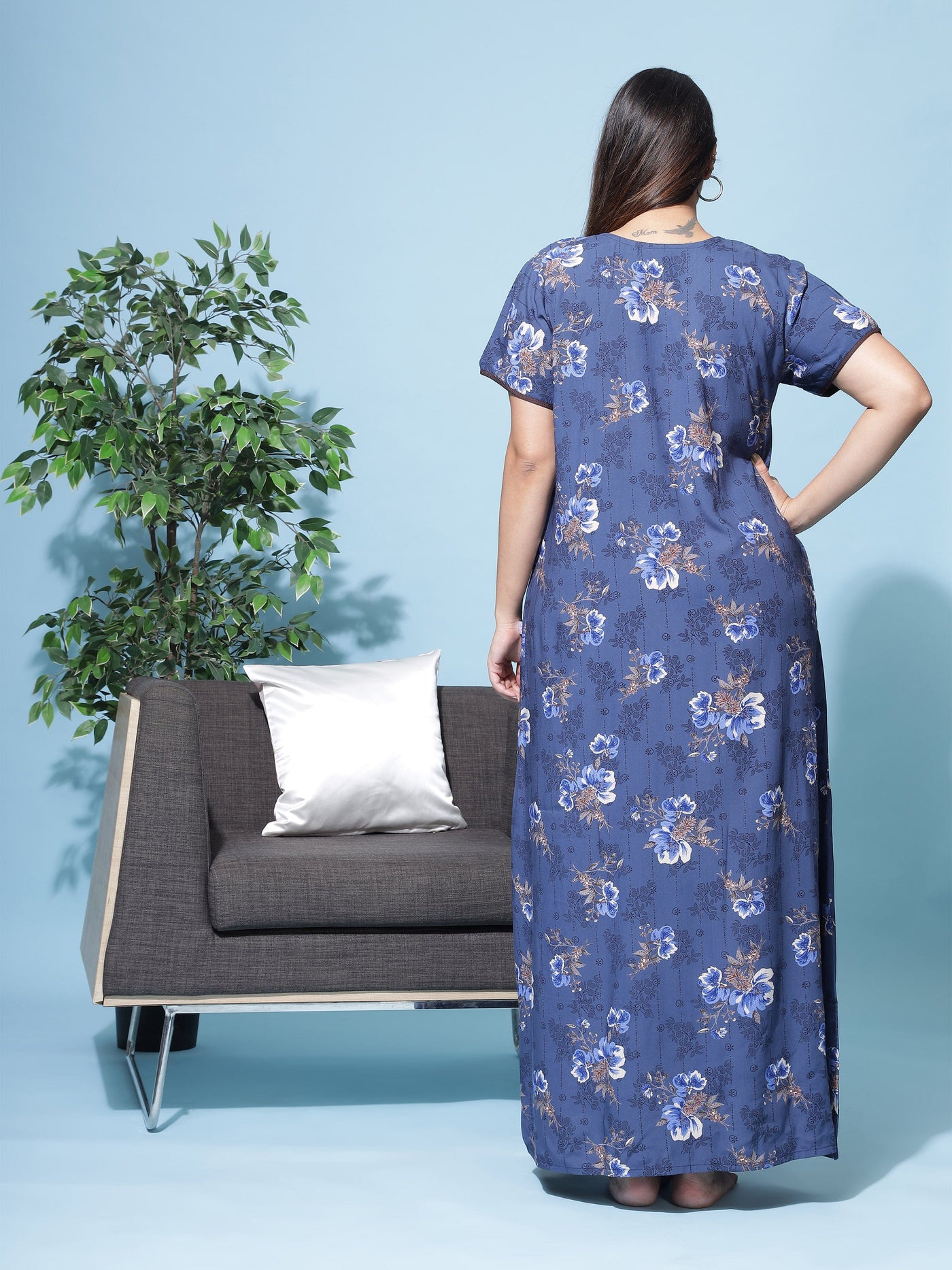 Viscose Designer Nighty Blue