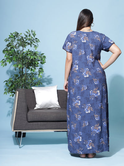 Viscose Designer Nighty Blue