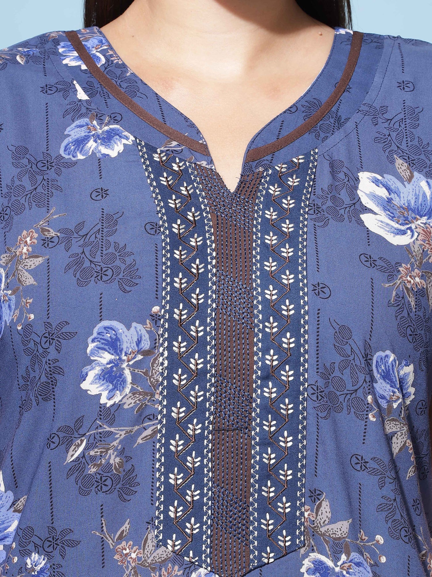Viscose Designer Nighty Blue