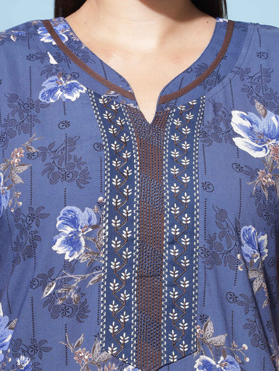 Viscose Designer Nighty Blue