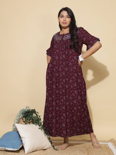 Alpine Designer Maxi Wine Nighty