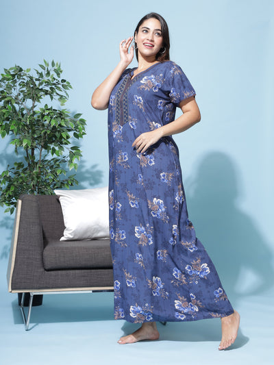 Viscose Designer Nighty Blue