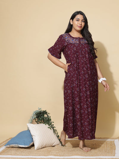 Alpine Designer Maxi Wine Nighty