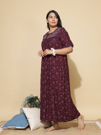 Alpine Designer Maxi Wine Nighty