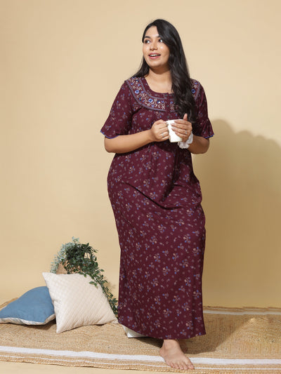 Alpine Designer Maxi Wine Nighty