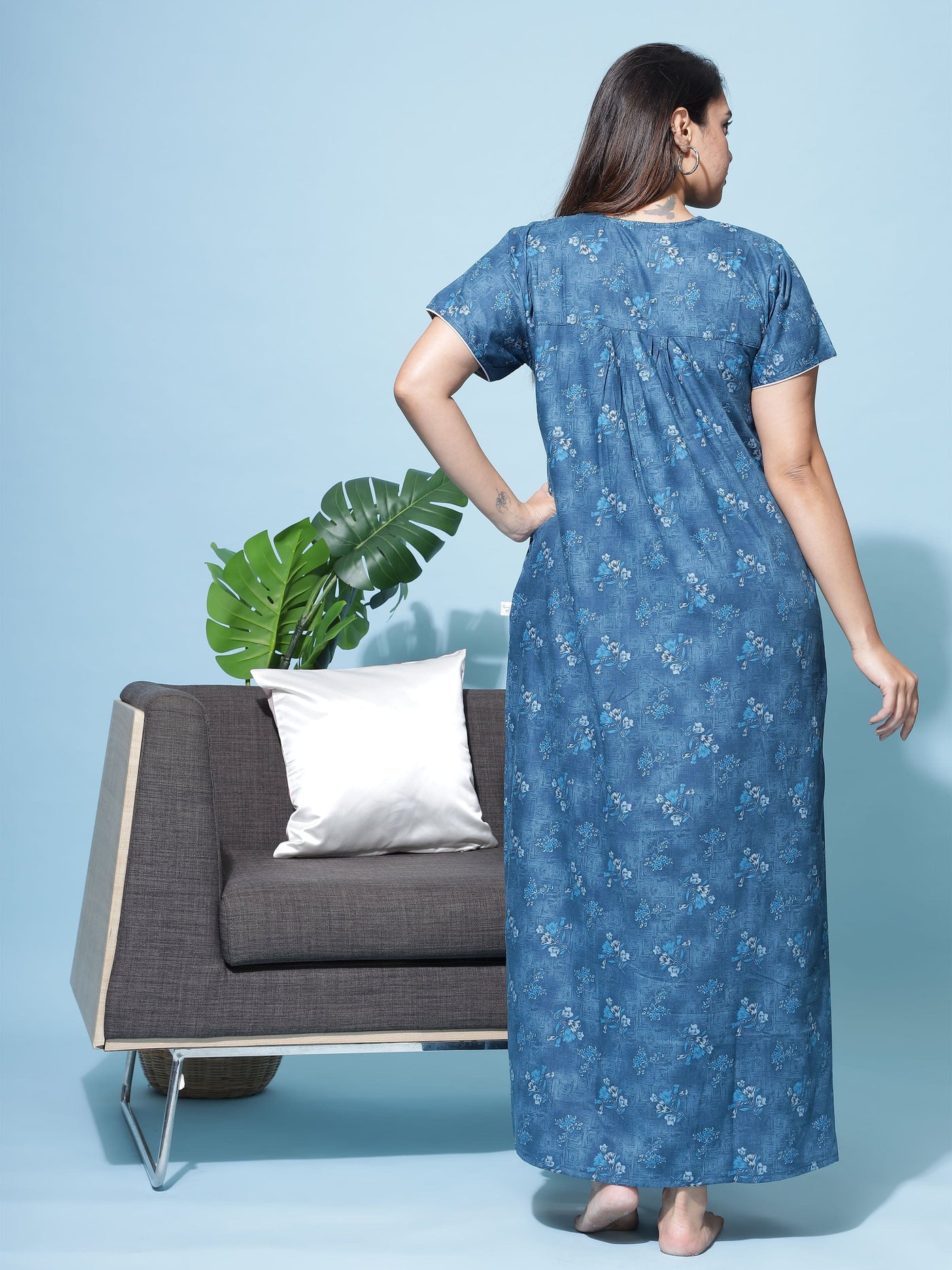 Polyester Viscose Designer Rama Green Nighty