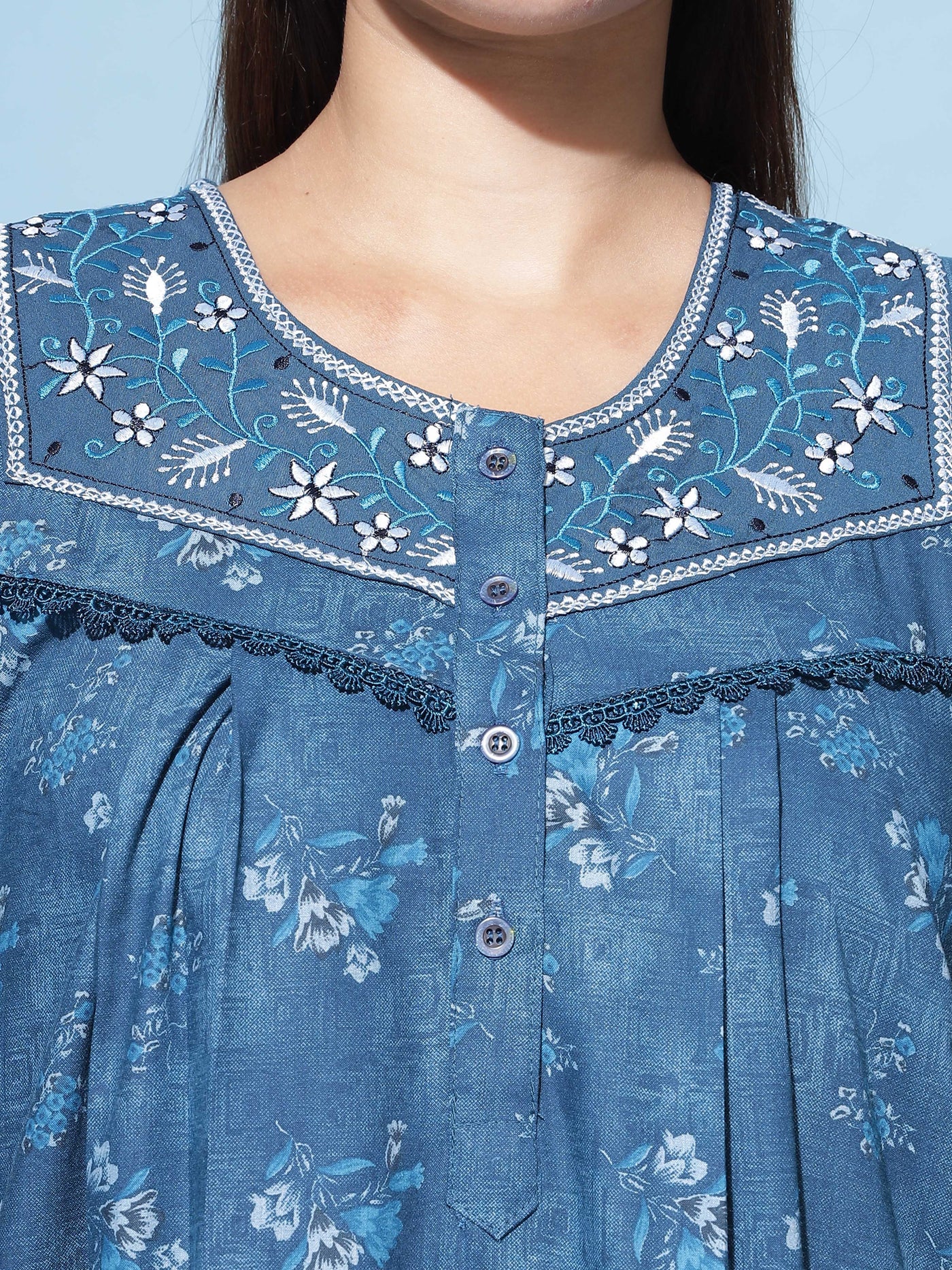 Polyester Viscose Designer Rama Green Nighty