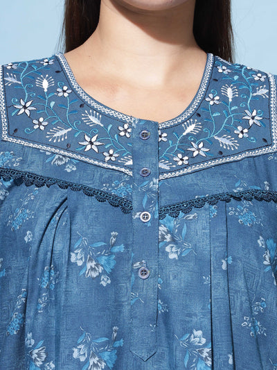 Polyester Viscose Designer Rama Green Nighty