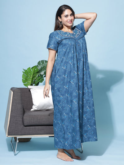 Polyester Viscose Designer Rama Green Nighty