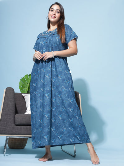 Polyester Viscose Designer Rama Green Nighty