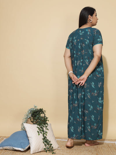 Viscose Designer Nighty Deep Green