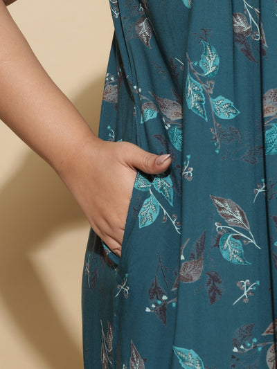 Viscose Designer Nighty Deep Green